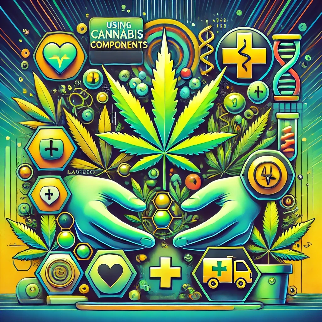 DALL·E 2024 11 12 07.50.09 A vivid and informative image illustrating the concept of restrictions on using cannabis components in medical applications with an emphasis on a las