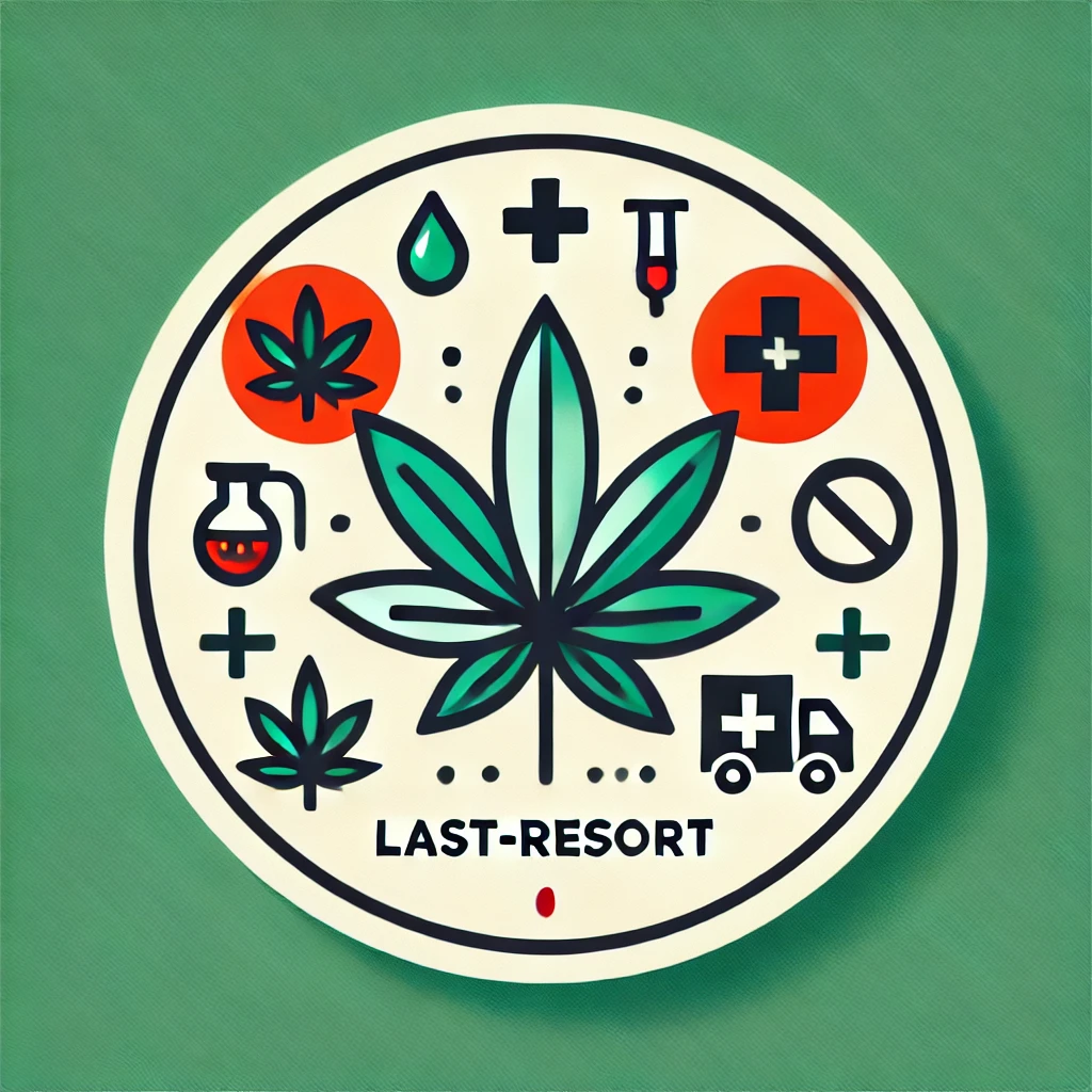 DALL·E 2024 11 13 09.24.47 A redesigned simple modern image representing restrictions on using the Sugar Black Rose cannabis strain in the medical field with an emphasis on