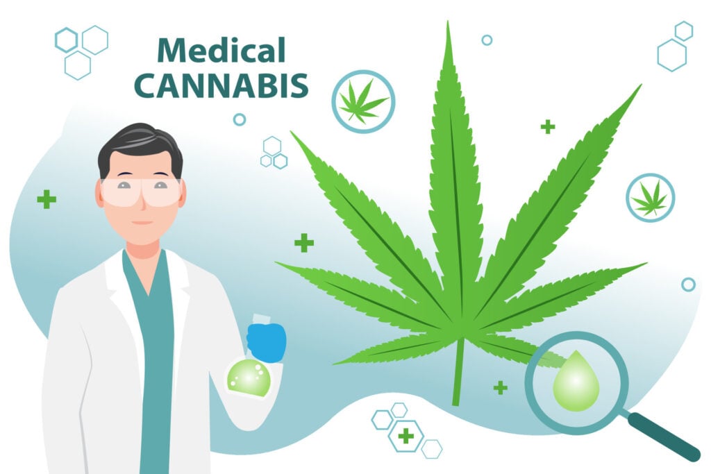 medical cannabis illustration isolated on white background vector 1
