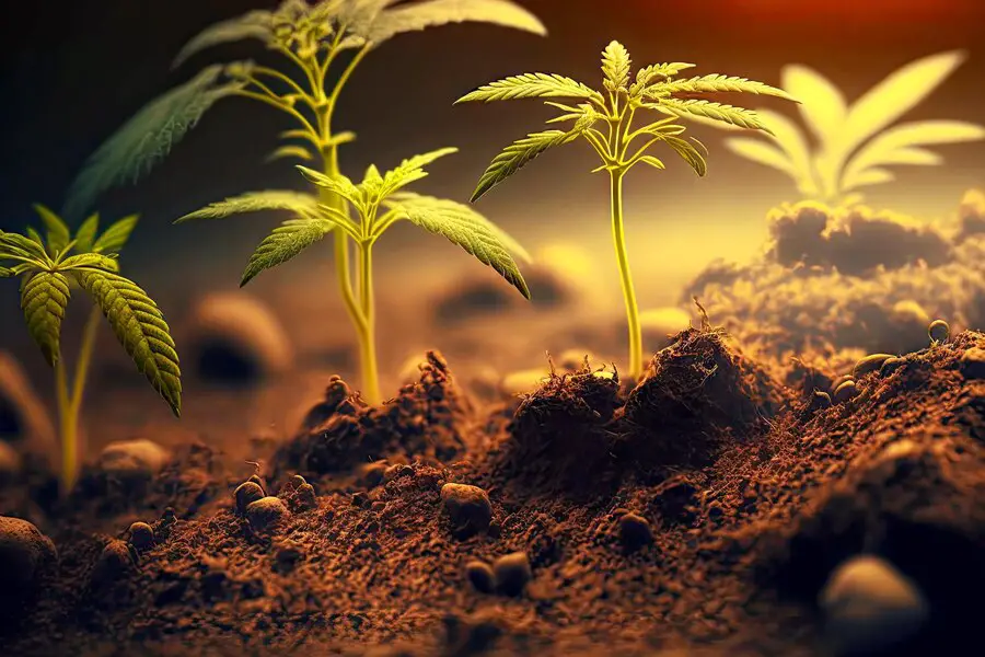small cannabis plants sprouts growing ground 124507 37737
